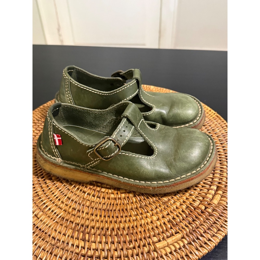 Duckfeet Himmerland Green Leather T-Strap Mary Jane Shoes EU 37 US 6.5-7
